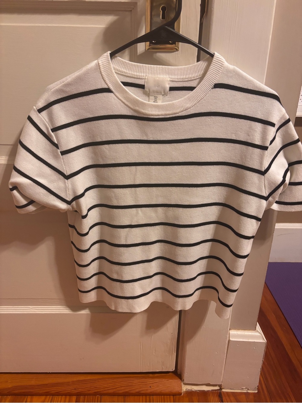 H&M White Tee with Black Stripes